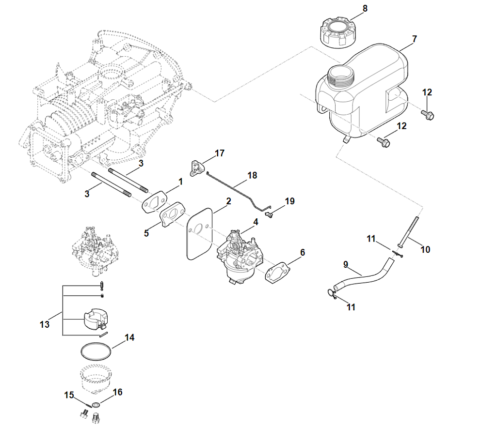 7 | G - Рычажная передача регулятора  RM 248.1 T | EVC 200.2 (EVC200-0003)| Двигатель бензиновый