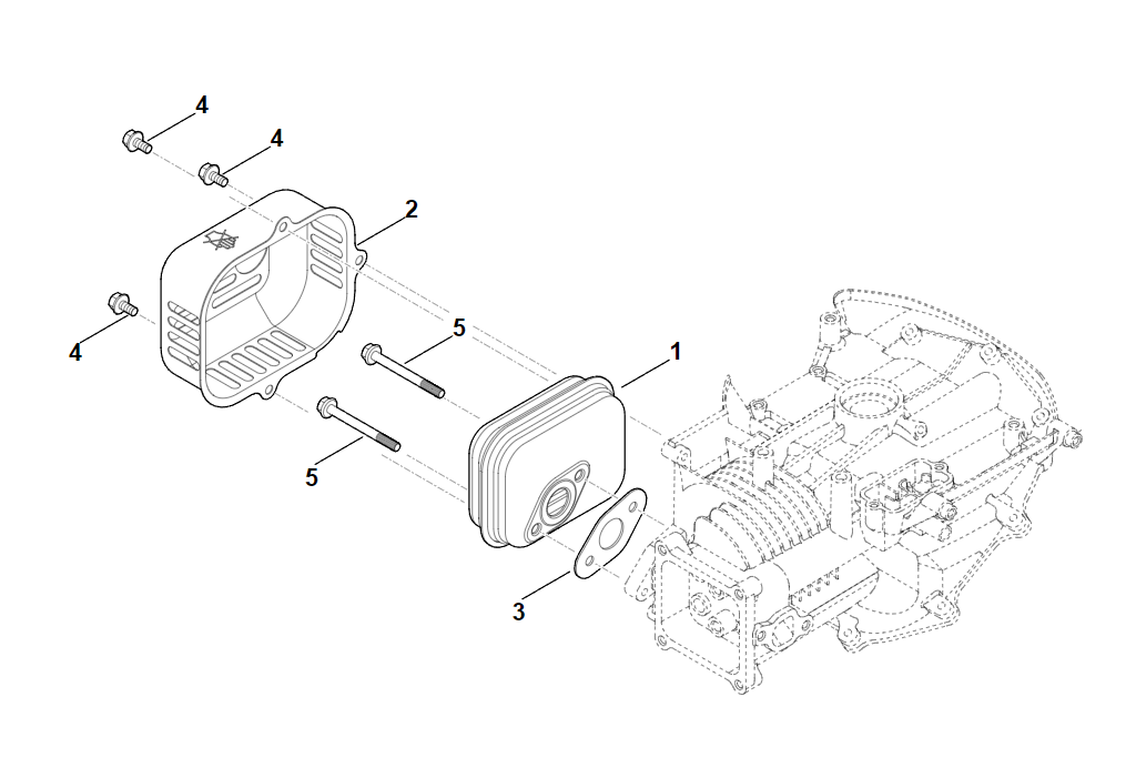 6 | F - Шумоглушитель RM 448.1 TC | EVC 200.3 C (EVC200-0006) | Двигатель бензиновый