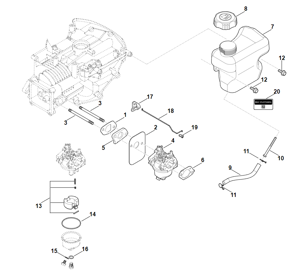 7 | G - Топливная система RM 448.1 TC | EVC 200.3 C (EVC200-0006) | Двигатель бензиновый