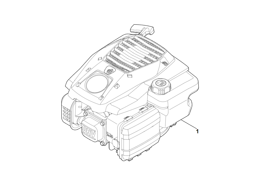 1 | A - Двигатель в сборе RM 448.1 TX | EVC 200.3 C (EVC200-0006) | Двигатель бензиновый