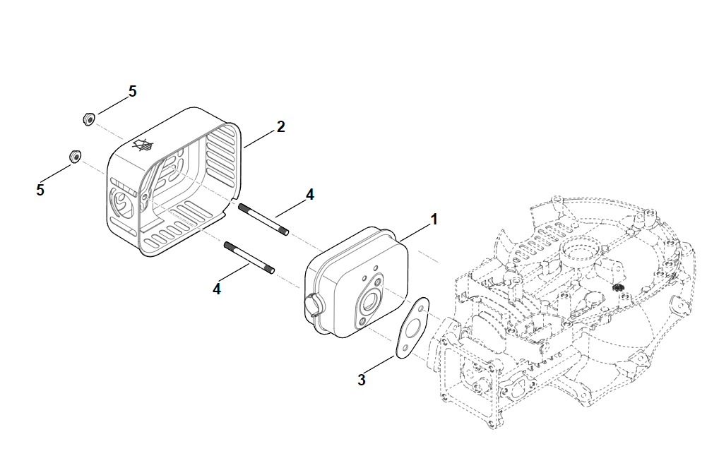 6 | F - Шумоглушитель RM 545.1 V | EVC 300.0 (EVC300-0001) | Двигатель бензиновый