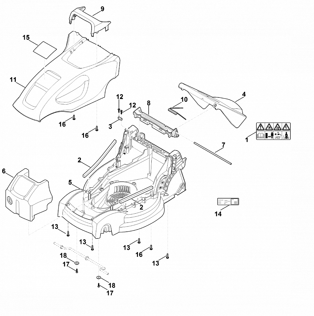 Электрические газонокосилки (Штиль) | RME 235.0 | Корпус