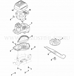 Электрические газонокосилки (Штиль) | RME 443.0 C | Двигатель, нож