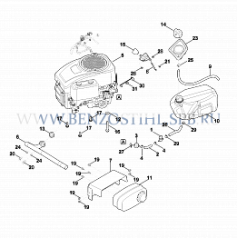 Минитрактор-косилка (Stihl) | RT | RT 4082.0 | Двигатель, бак