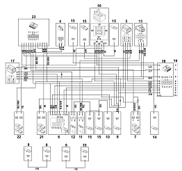 16 | P - Схема контактов 1 | Минитрактор-косилка RT 4082.1