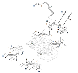 11 | K - Подъем косилочного механизма | Минитрактор-косилка RT 5097.1