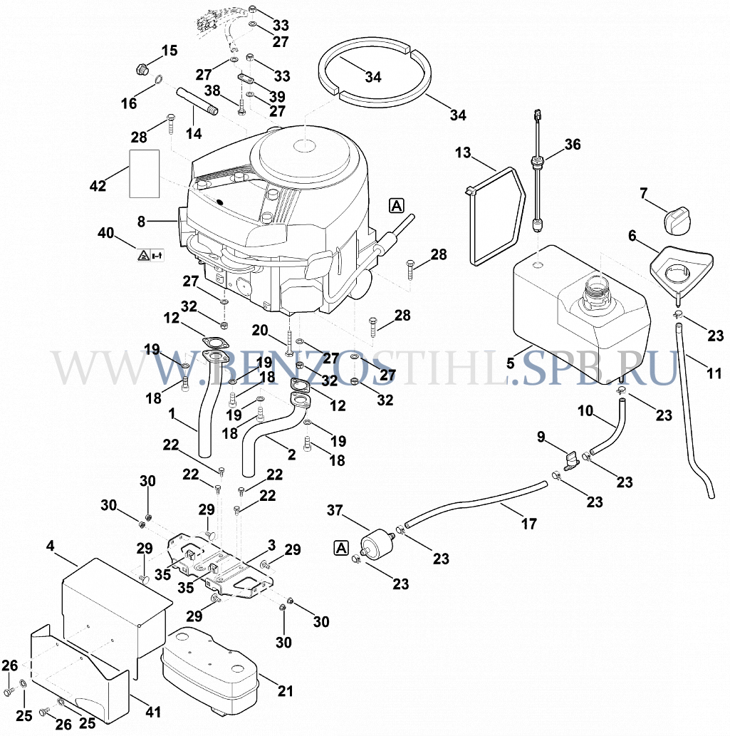 Минитрактор-косилка (Stihl) | RT | RT 6127.0 ZL | Двигатель, бак