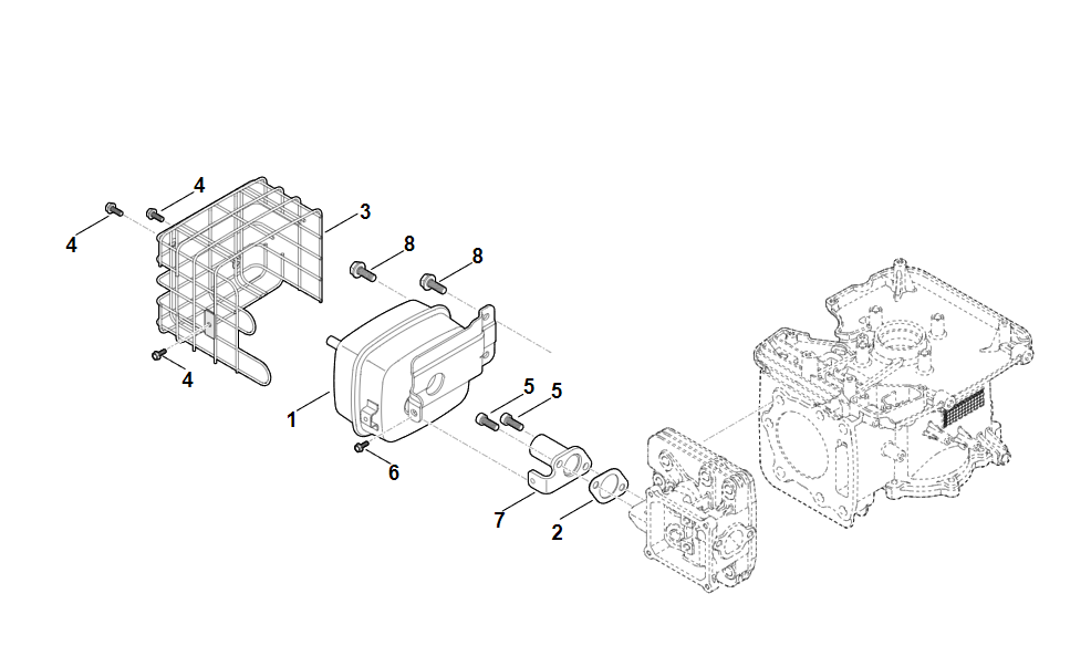 6 | F - Шумоглушитель GH 460.1 C | EVC 2000.0 (EVC2000-0001) | Двигатель бензиновый