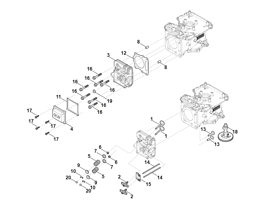 8 | H - Кулачковый вал, клапаны GH 460.1 C | EVC 2000.0 (EVC2000-0001) | Двигатель бензиновый