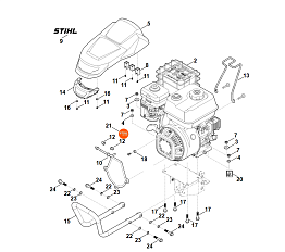 2 | B - Двигатель | MH 700.1 |Культиватор STIHL