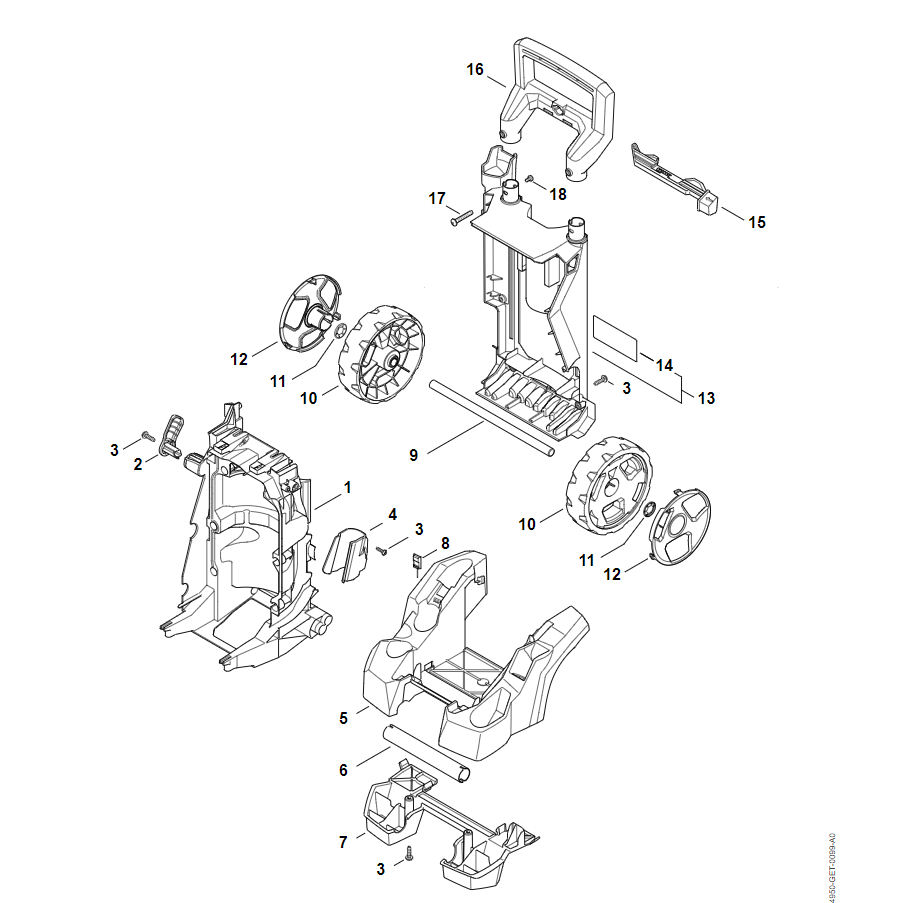 3 | Ходовая тележка | RE 120 PLUS | Мойка высокого давления STIHL