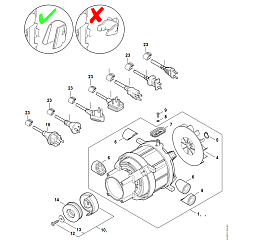 1 | Электродвигатель, Соединительный провод | RE 130 PLUS | Мойка высокого давления STIHL