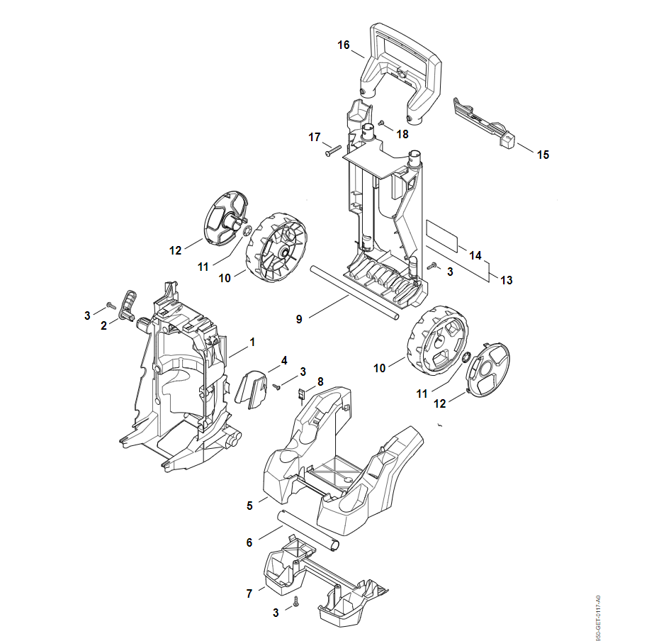 3 | Ходовая тележка | RE 140 PLUS | Мойка высокого давления STIHL