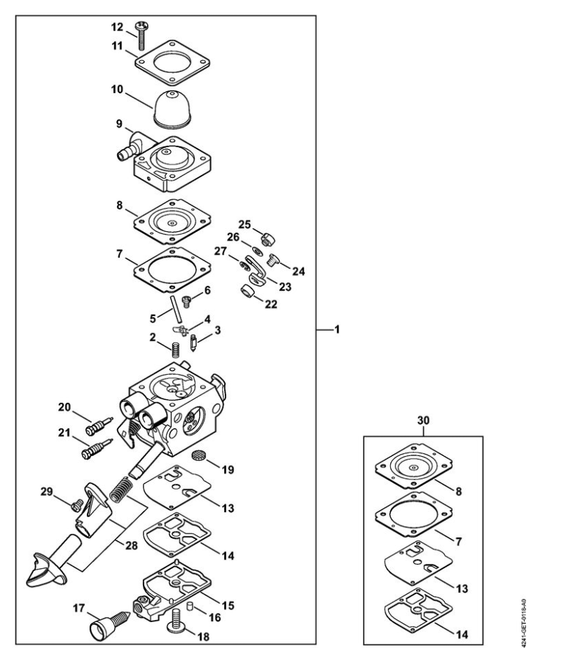 4 | Карбюратор 4241/26 | SR 200 | Опрыскиватель STIHL