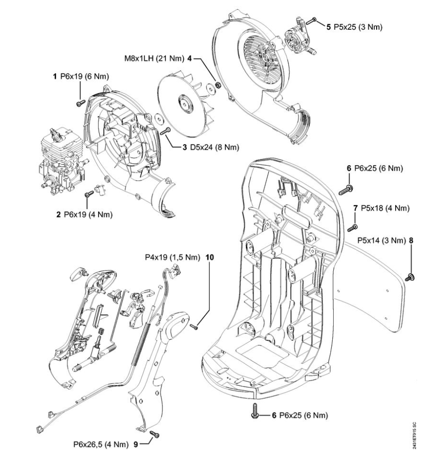 16 | Момент затяжки | SR 200-D | Опрыскиватель STIHL