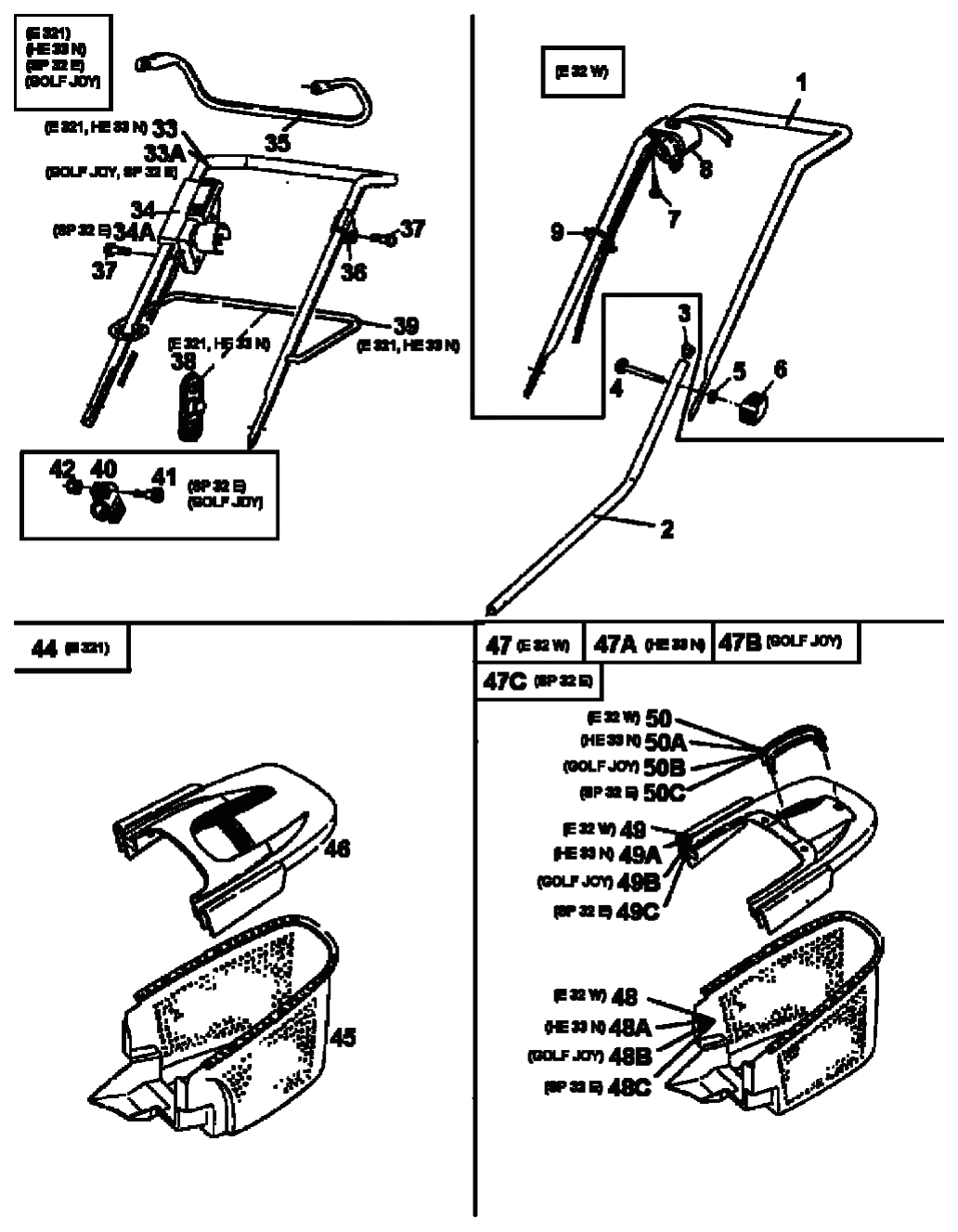 MTD Артикул 18A-C4D-678 (год выпуска 1998). Травосборник, ручка