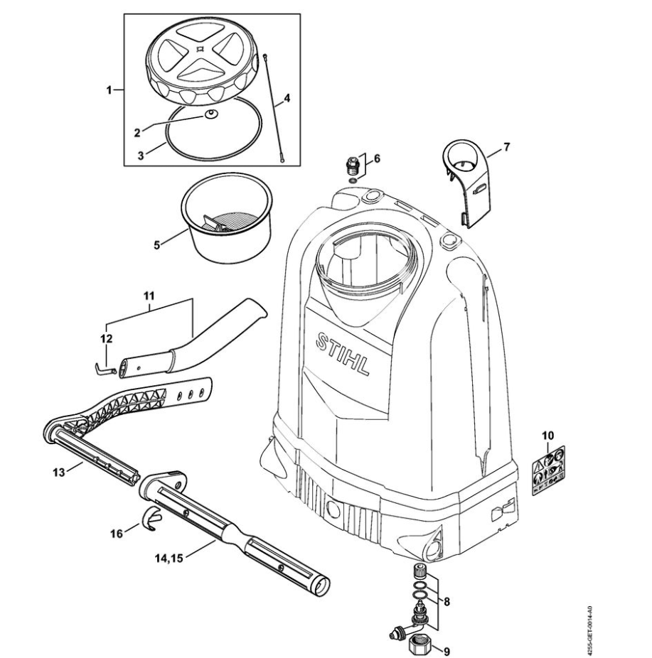 1 | Резервуар | SG 51 | Опрыскиватель STIHL