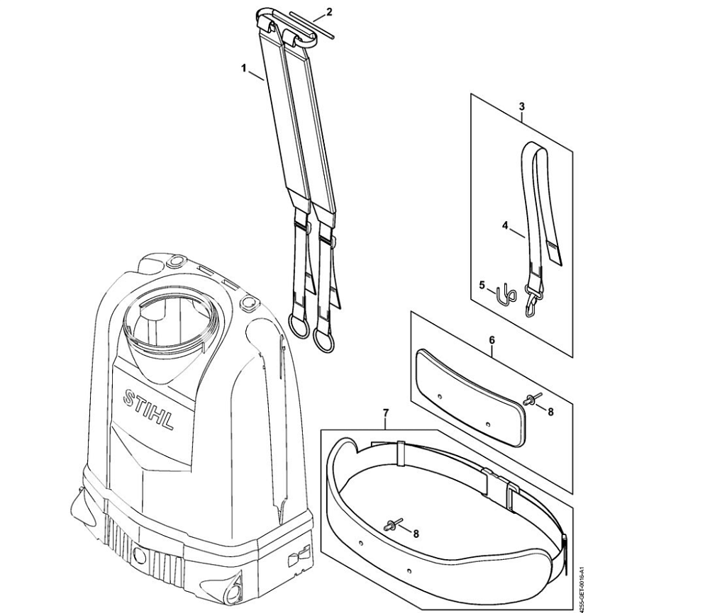 3 | Лямка | SG 51 | Опрыскиватель STIHL