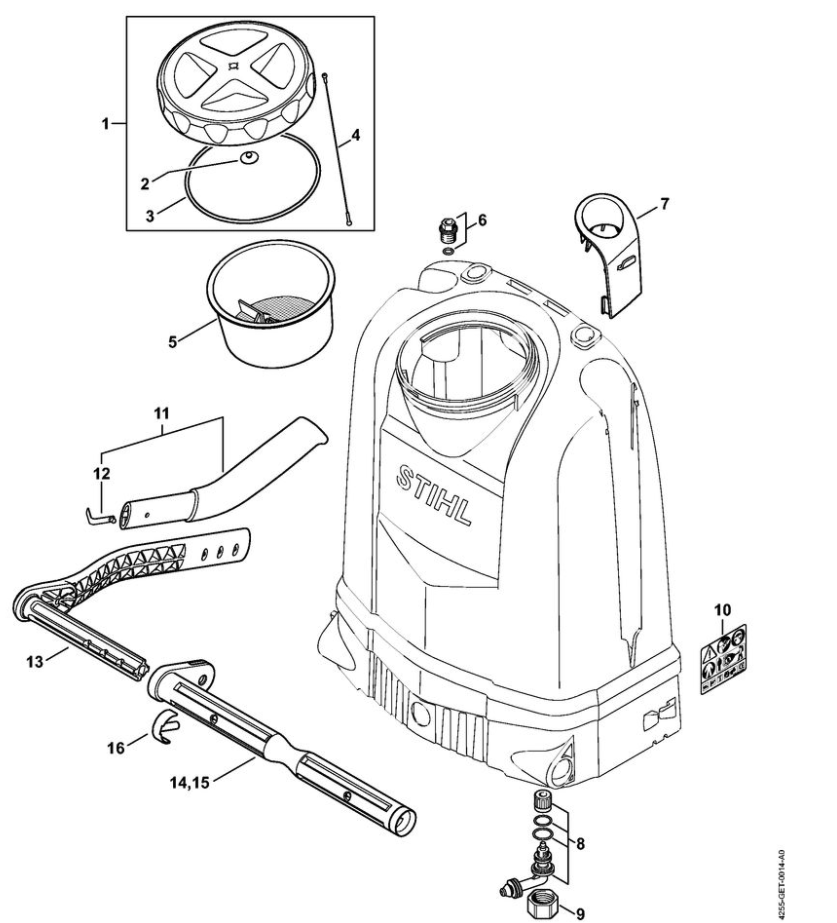 1 | Резервуар | SG 71 | Опрыскиватель STIHL