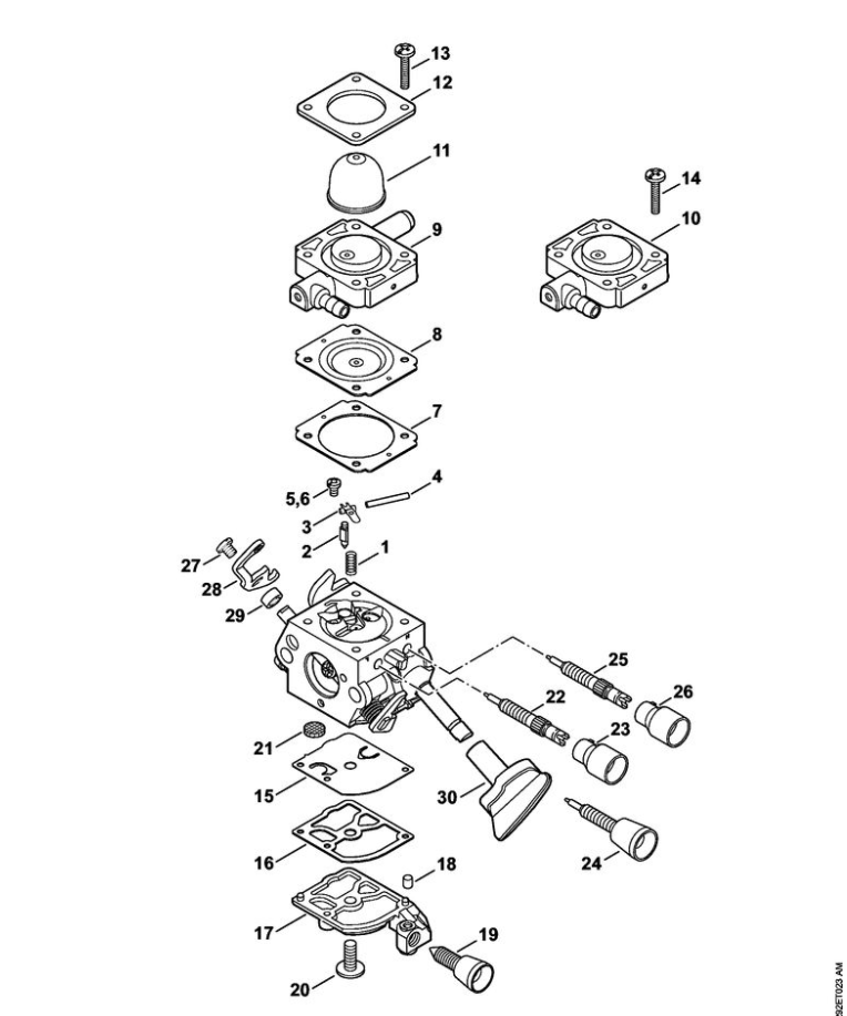 8 | Карбюратор C1M-S228, C1M-S203, C1M-S141 | SH 86 | Воздуходувка STIHL