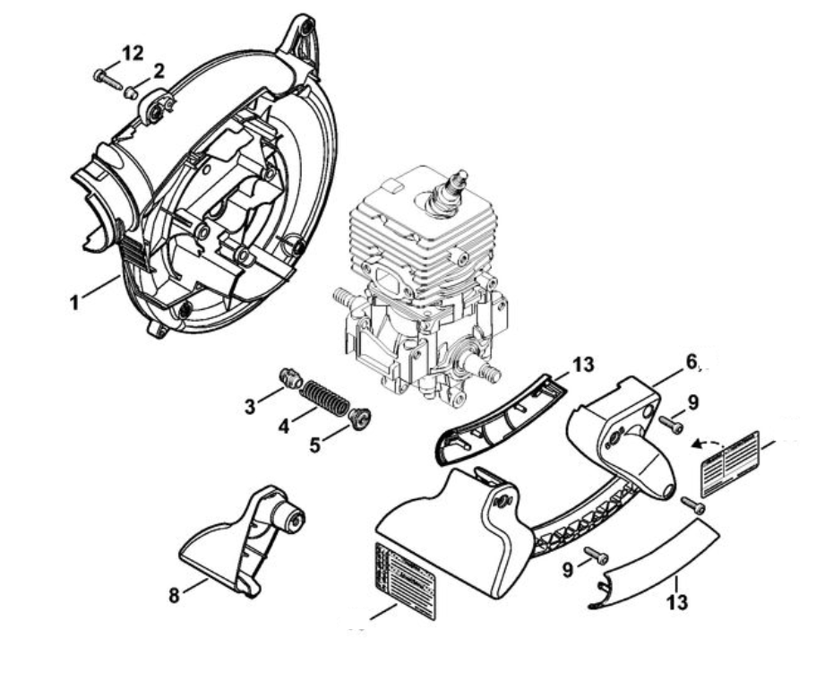 10 | Корпус вентилятора, внутренний SH 86 | SH 86 | Воздуходувка STIHL