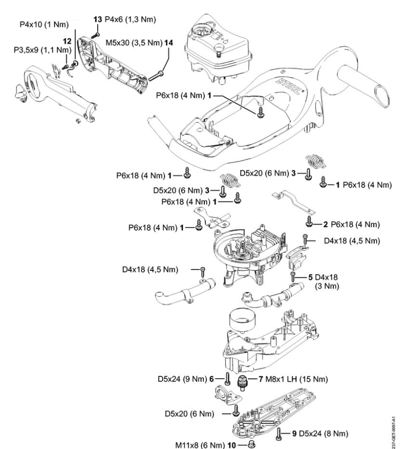 14 | Момент затяжки | HS 87 R | Бензиновые ножницы STIHL