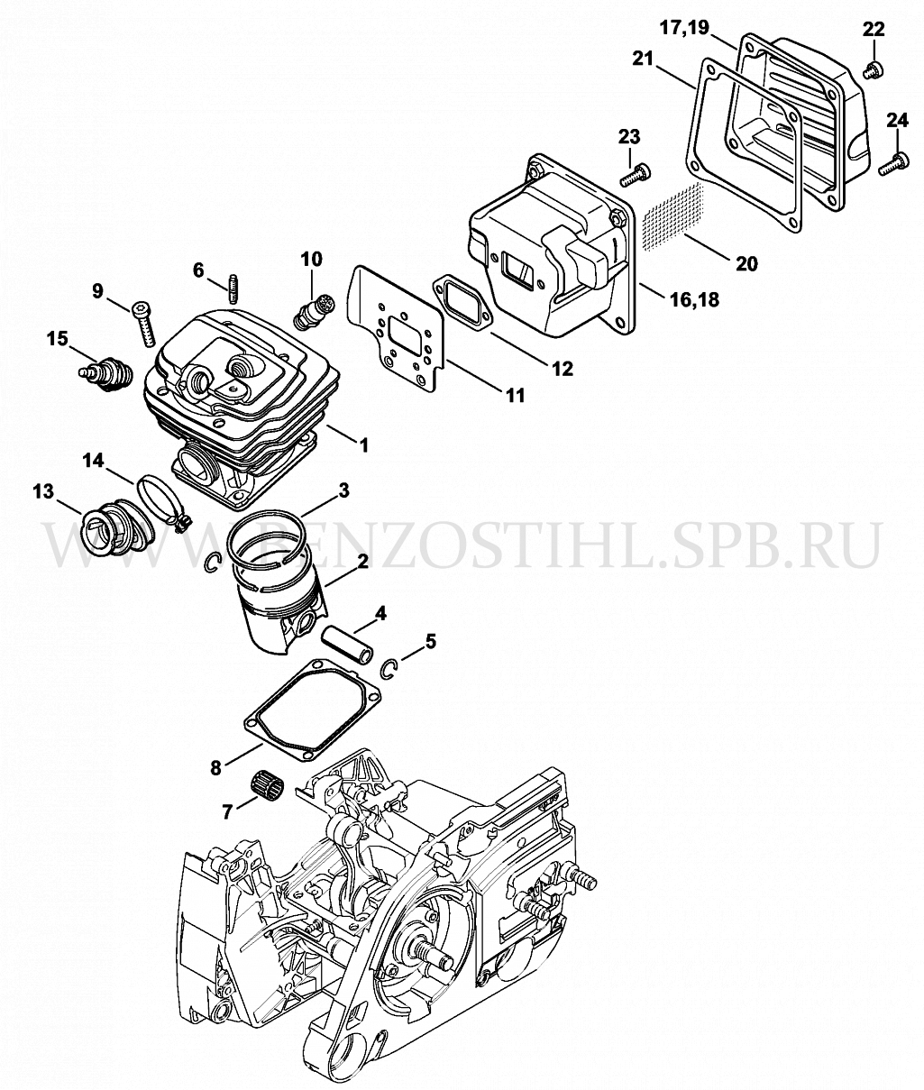 Поршневая группа - Глушитель GS 461  