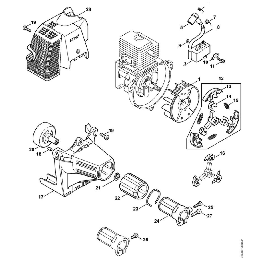 3 | Система зажигания - Муфта | KM 85 R | Комбидвигатель STIHL