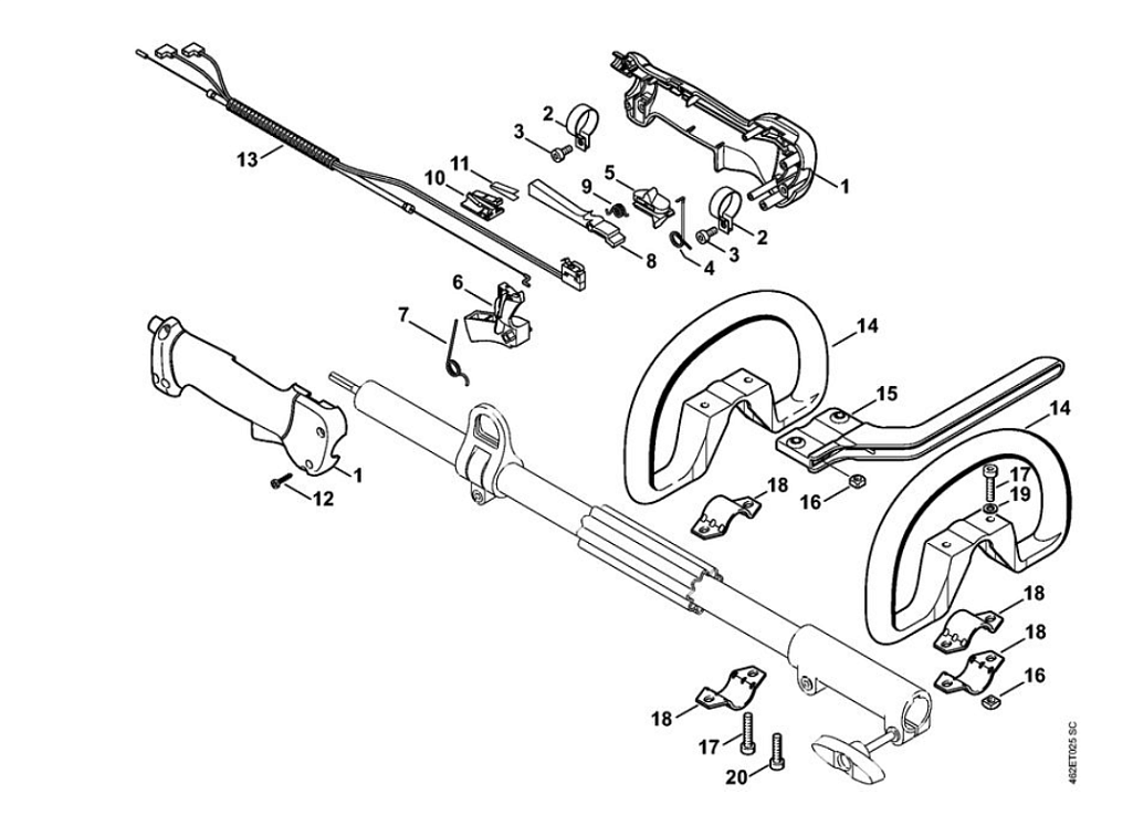 10 | Ручка | KM 85 R | Комбидвигатель STIHL