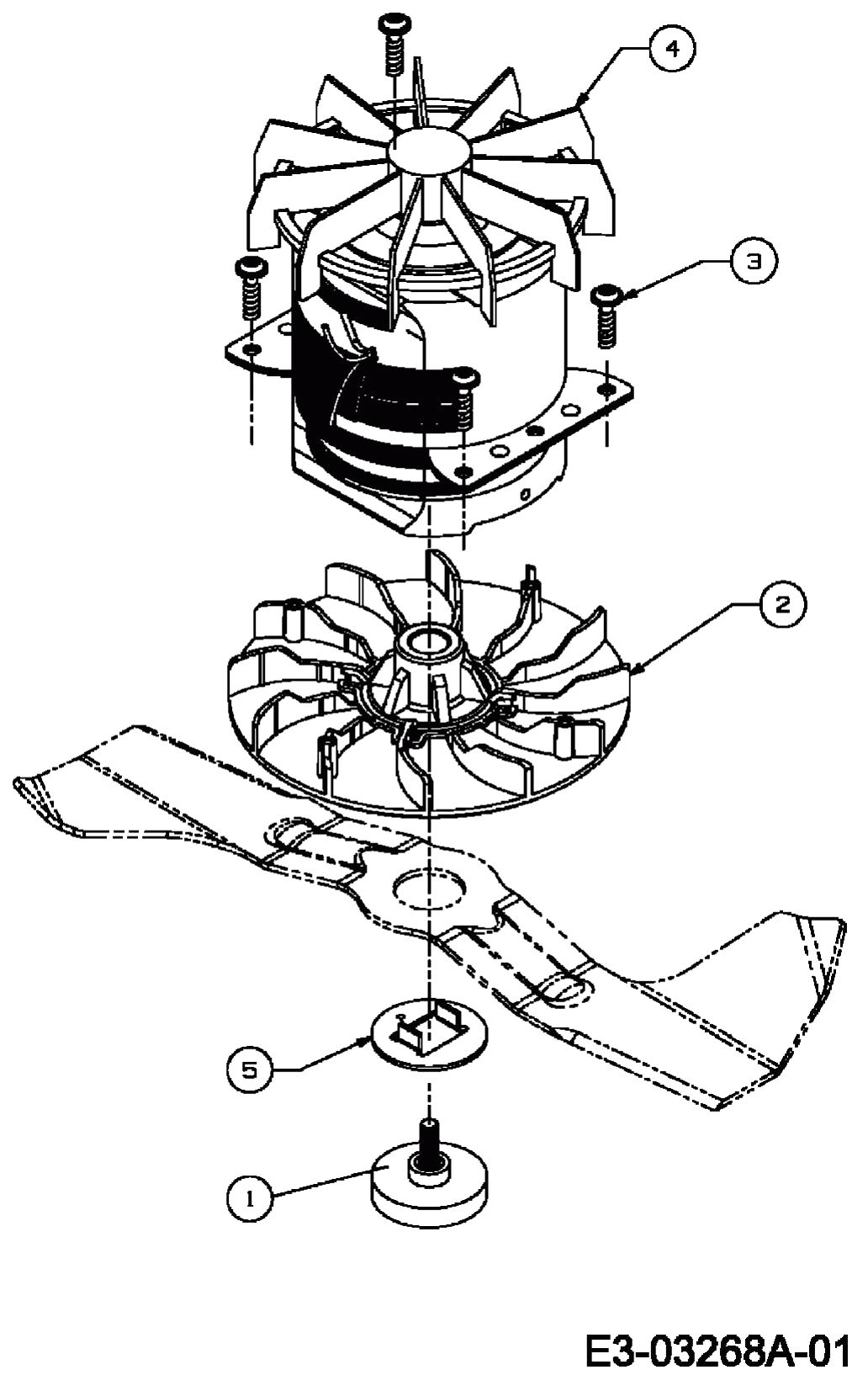 MTD Артикул 18C-N4S-678 (год выпуска 2007). Электродвигатель, нож