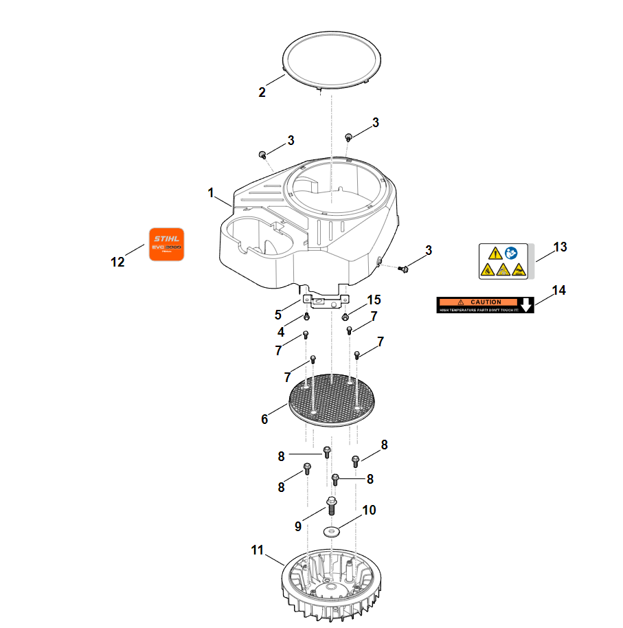 3 | C - Корпус вентилятора | EVC 8000.0 (EVC8000-0001) | Двигатель бензиновый STIHL