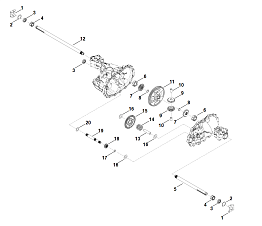 2 | B - Привод движения | T2-CHBF-2X3C-17X1 | Редуктор STIHL Hydro-Gear T2 | Тракторы и Райдеры