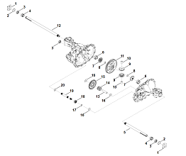 2 | B - Привод движения | T2-CHBF-2X3C-1TX1 | Редуктор STIHL Hydro-Gear T2 | Тракторы и Райдеры