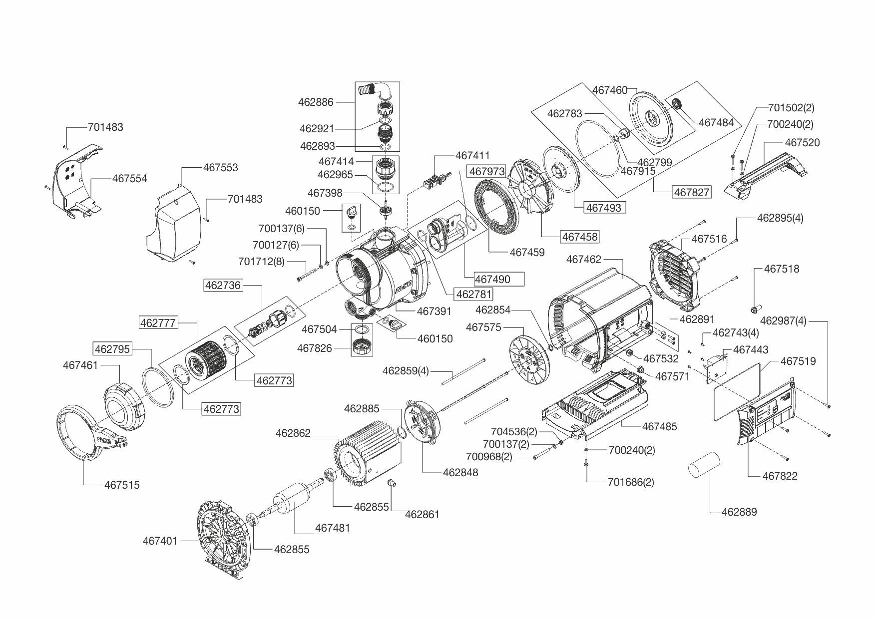 1 АЛКО AL-KO насосная станция HW 4000 FCS Comfort Артикул: 112849 с 01/2013 до 01/2014 года