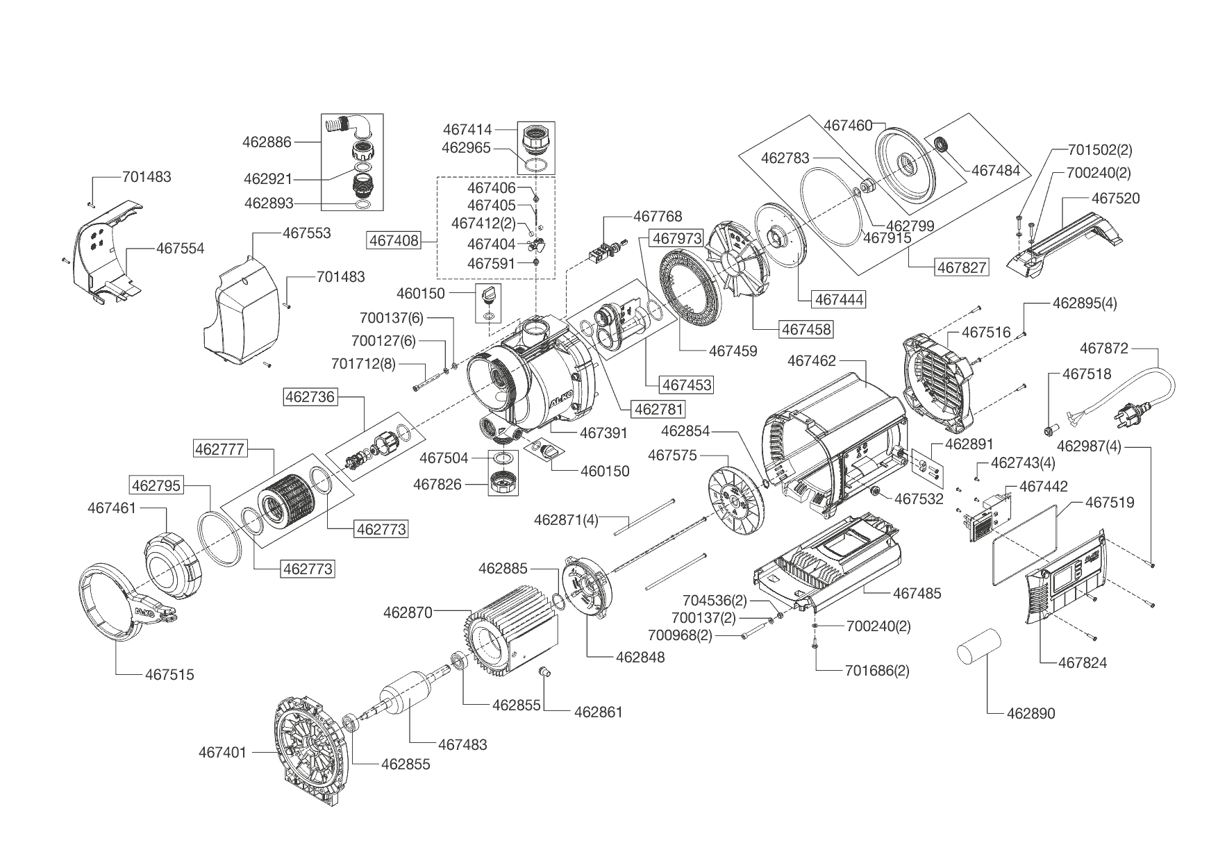 1 АЛКО AL-KO насосная станция HW 5000 FMS Premium Артикул: 112851 с 01/2013 до 01/2014 года