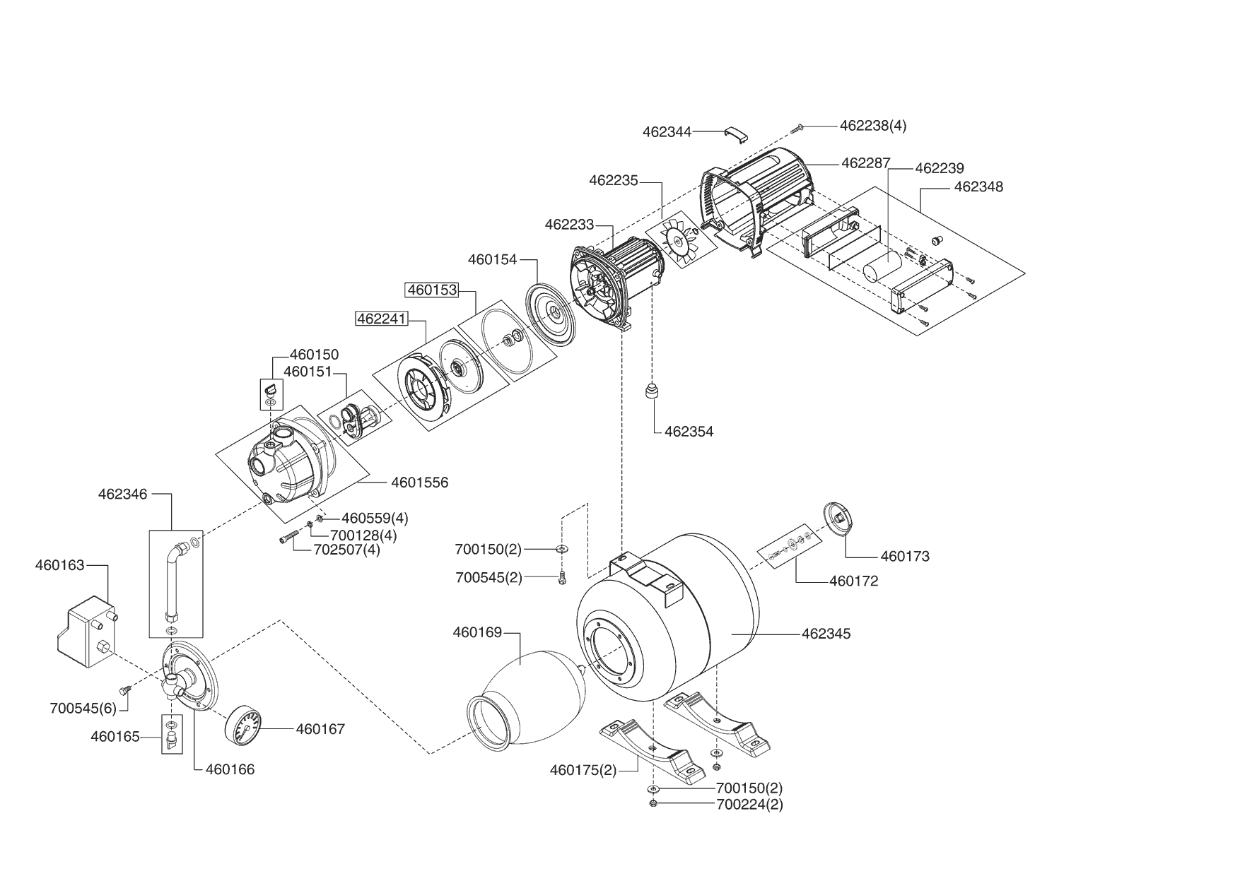 1| АЛКО AL-KO Насосная станция Hw 601 | Артикул: 112372 |с 11/2005 до 11/2006 года