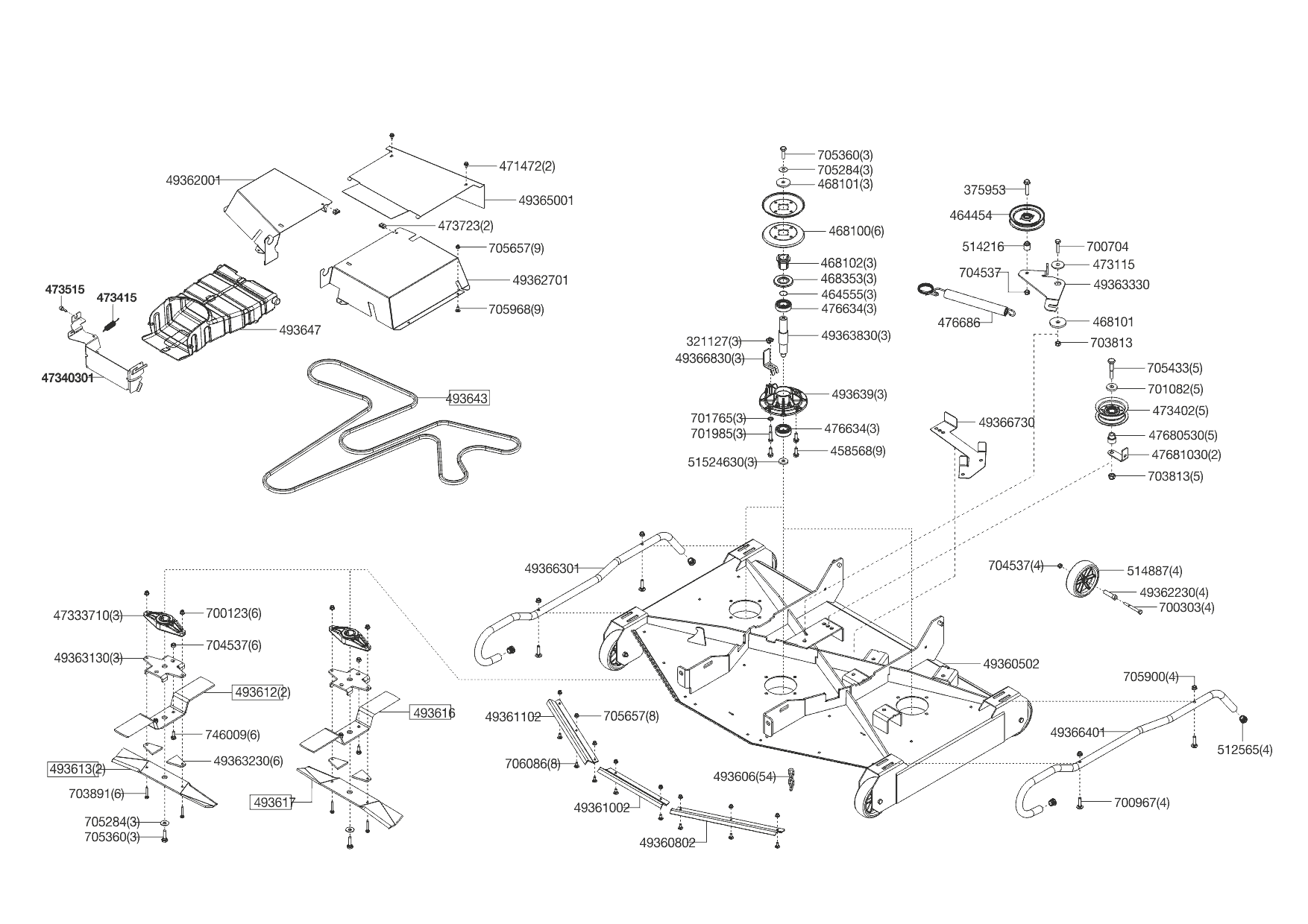 6 ДЕКА РЕМЕНЬ НОЖ АДАПТЕР ШКИВ Solo by AL-KO трактор T 22-110.0 HDH-A V2 Артикул: 127575