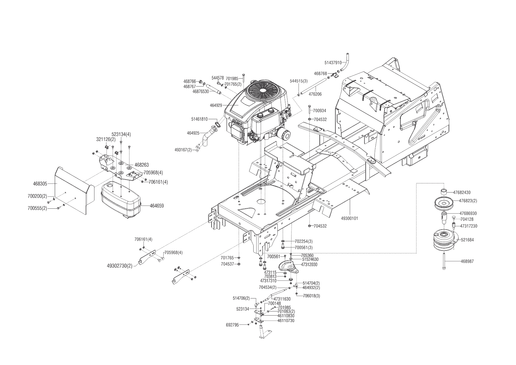 2 РАМА СЦЕПЛЕНИЕ Solo by AL-KO газонный трактор T 15-93.9 HDS-A Артикул: 127574