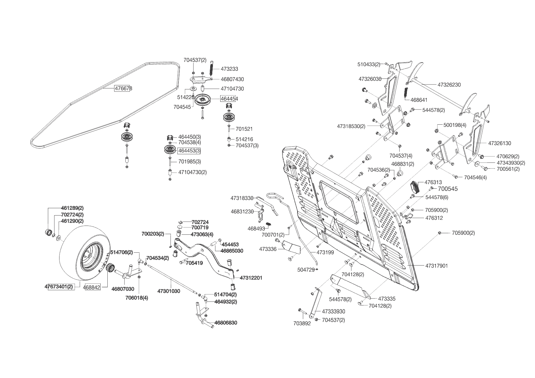 3 КОЛЕСА РЕМЕНЬ ШКИВ solo by AL-KO трактор T 16-105.6 HD V2 Артикул: 127370 с 03/2016 по 10/2016 года