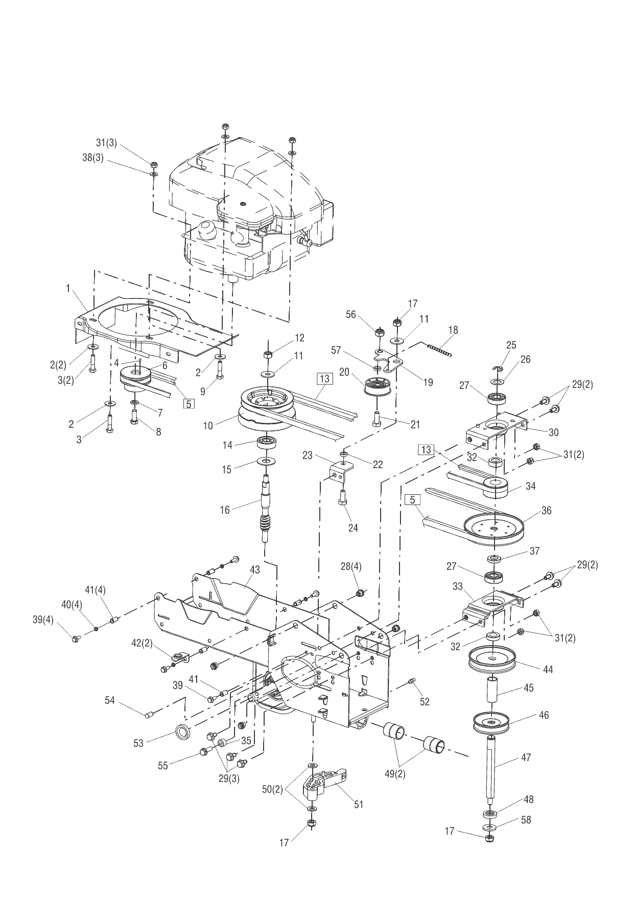 2 РЕМЕНЬ, ШКИВ AL-KO фронтальная BM 870 III Артикул: 112871 с 03/2014