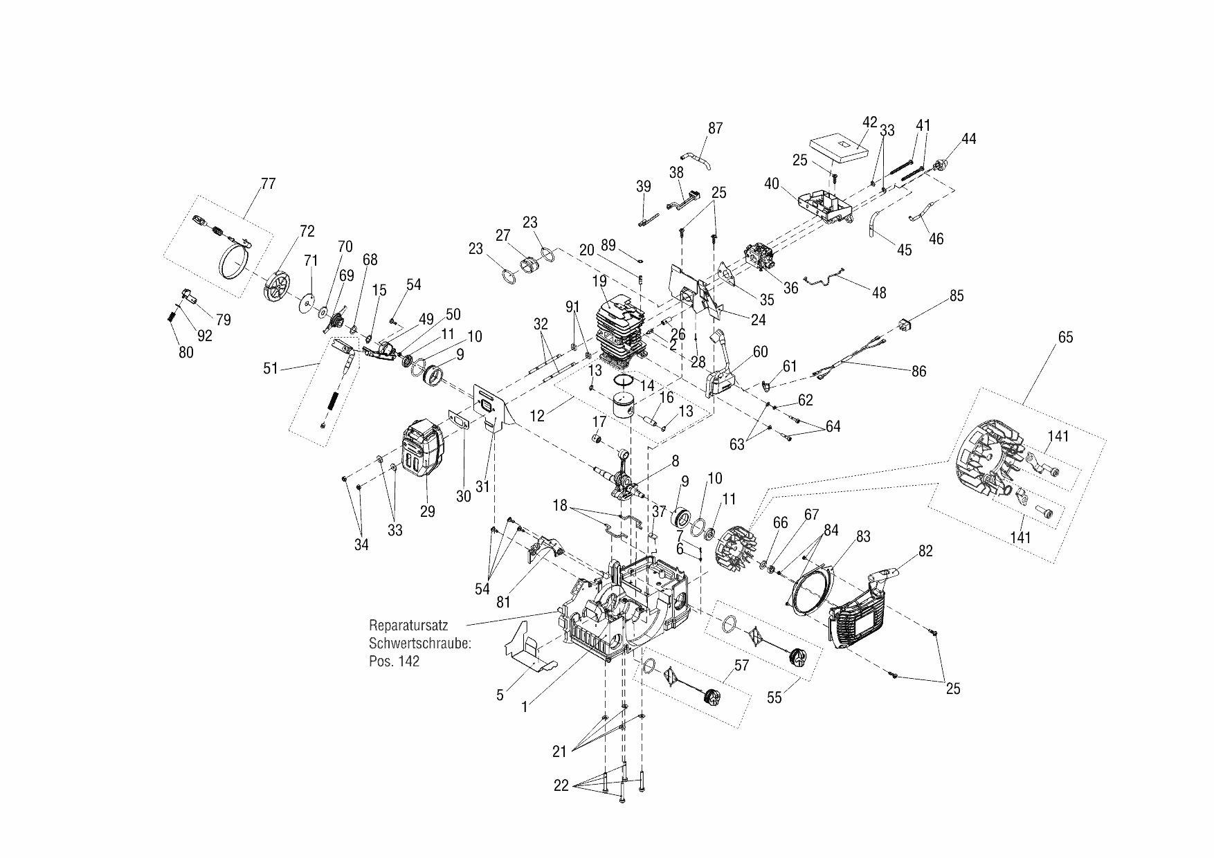 2 КАРБЮРАТОР, МАГНЕТО, ПОРШЕНЬ solo by AL-KO бензопила 643 IP Артикул: 127162 