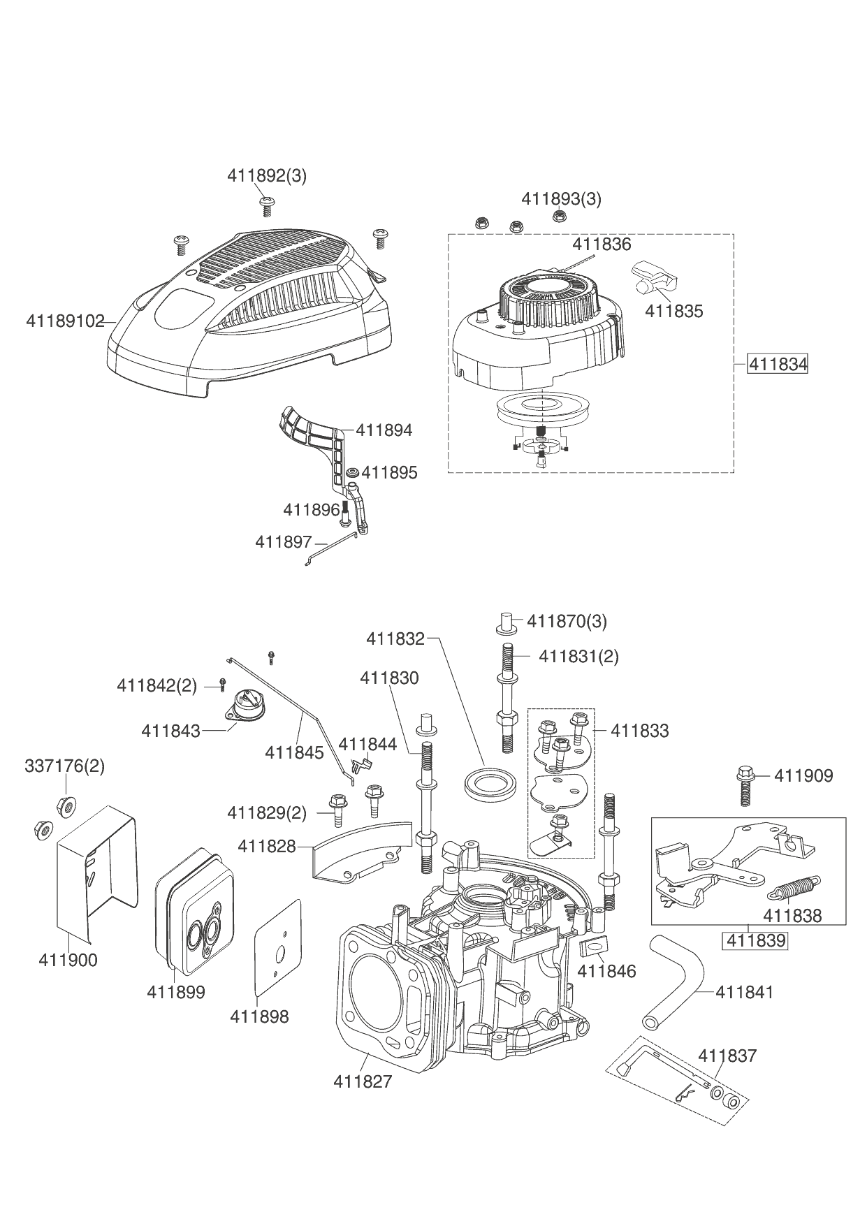 1 |  Art. Nr.: 454482 AL-KO B-MOTOR PRO 160 QSS LC1P65FA R3000 WL80 СТАРТЕР - ЦИЛИНДР