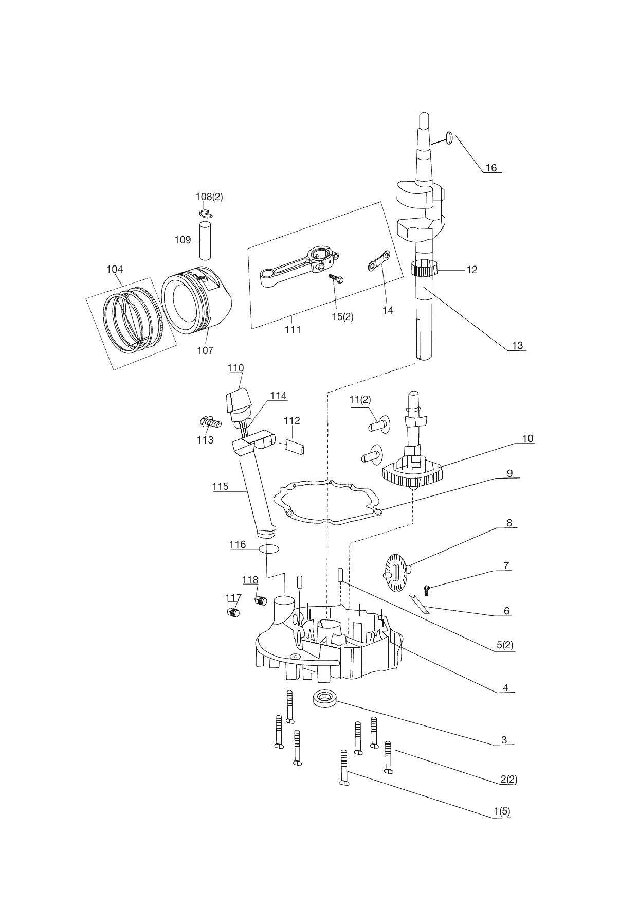 3 |  Art. Nr.: 462292 AL-KO BENZIN MOTOR 160 FLA  | ПОРШЕНЬ - КОЛЕНВАЛ - КОЛЬЦА - ШАТУН