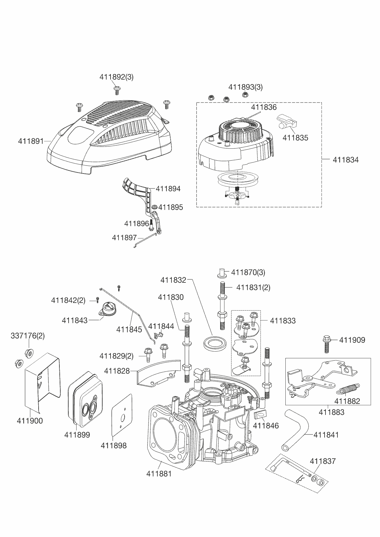 1 |  Art. Nr.: 463691 AL-KO B-MOTOR PRO 140 QSS LC1P61FA R9005 EU2 СТАРТЕР - ЦИЛИНДР