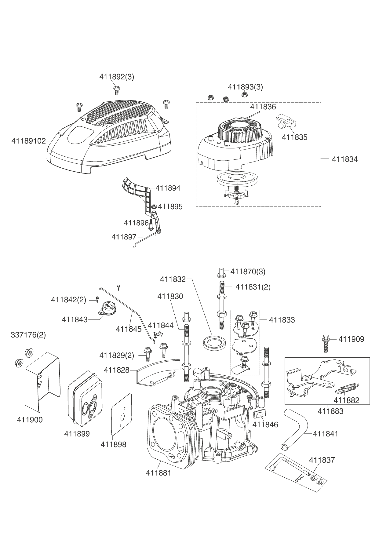 1 |  Art. Nr.: 474316 AL-KO B-MOTOR PRO 140 QSS LC1P61FA R3000 EU2 СТАРТЕР - ЦИЛИНДР