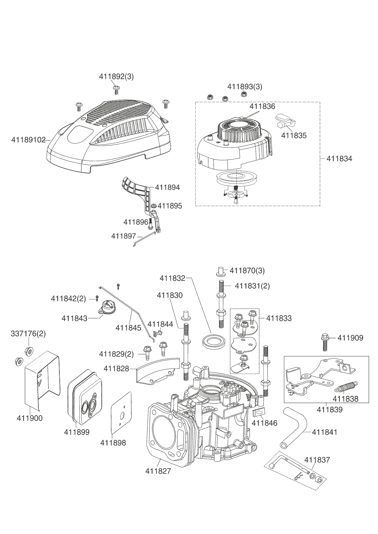 1 |  Art. Nr.: 474317 AL-KO B-MOTOR PRO 160 QSS LC1P65FA R3000 EU2  | СТАРТЕР - ЦИЛИНДР