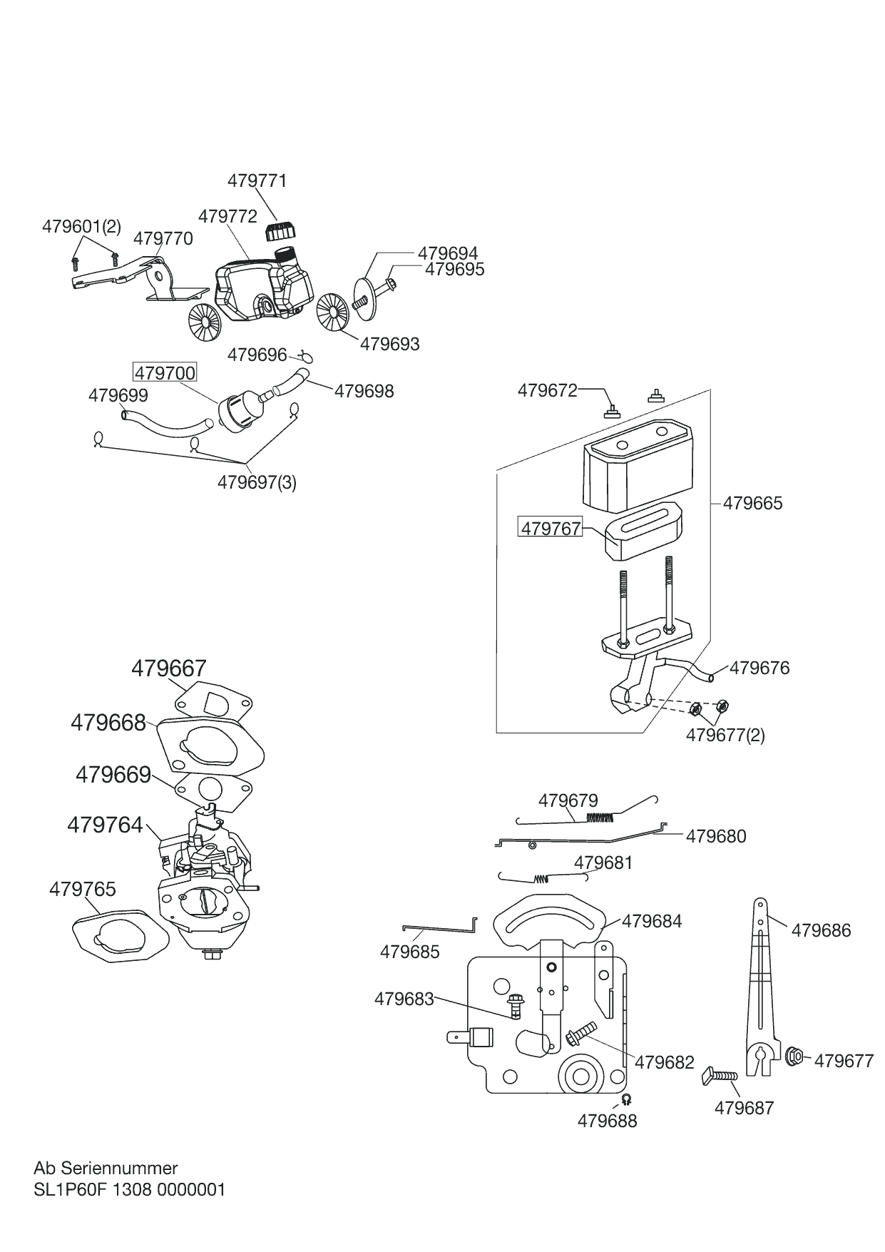 3 |  БАК - КАРБЮРАТОР  | Art. Nr.: 479790 AL-KO B-MOTOR APL-TECH 120 OHV - 1P60F-A  | с  09/2013 года