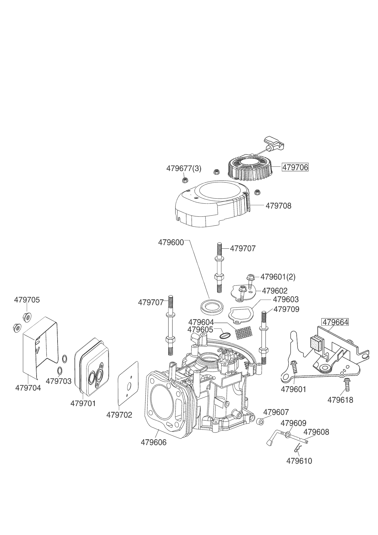 1 |  СТАРТЕР - ЦИЛИНДР  | Art. Nr.: 479802 AL-KO B-MOTOR APL-TECH 135 OHV - 1P64 | с 09/2013 года