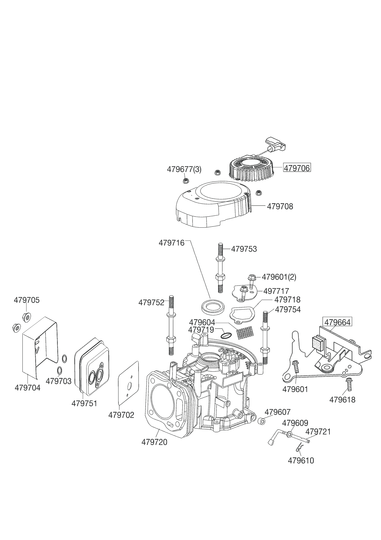 1 |  СТАРТЕР - ЦИЛИНДР  | Art. Nr.: 479803 AL-KO B-MOTOR APL-TECH 165 OHV - 1P68F-B-02   | с 09/2013 года