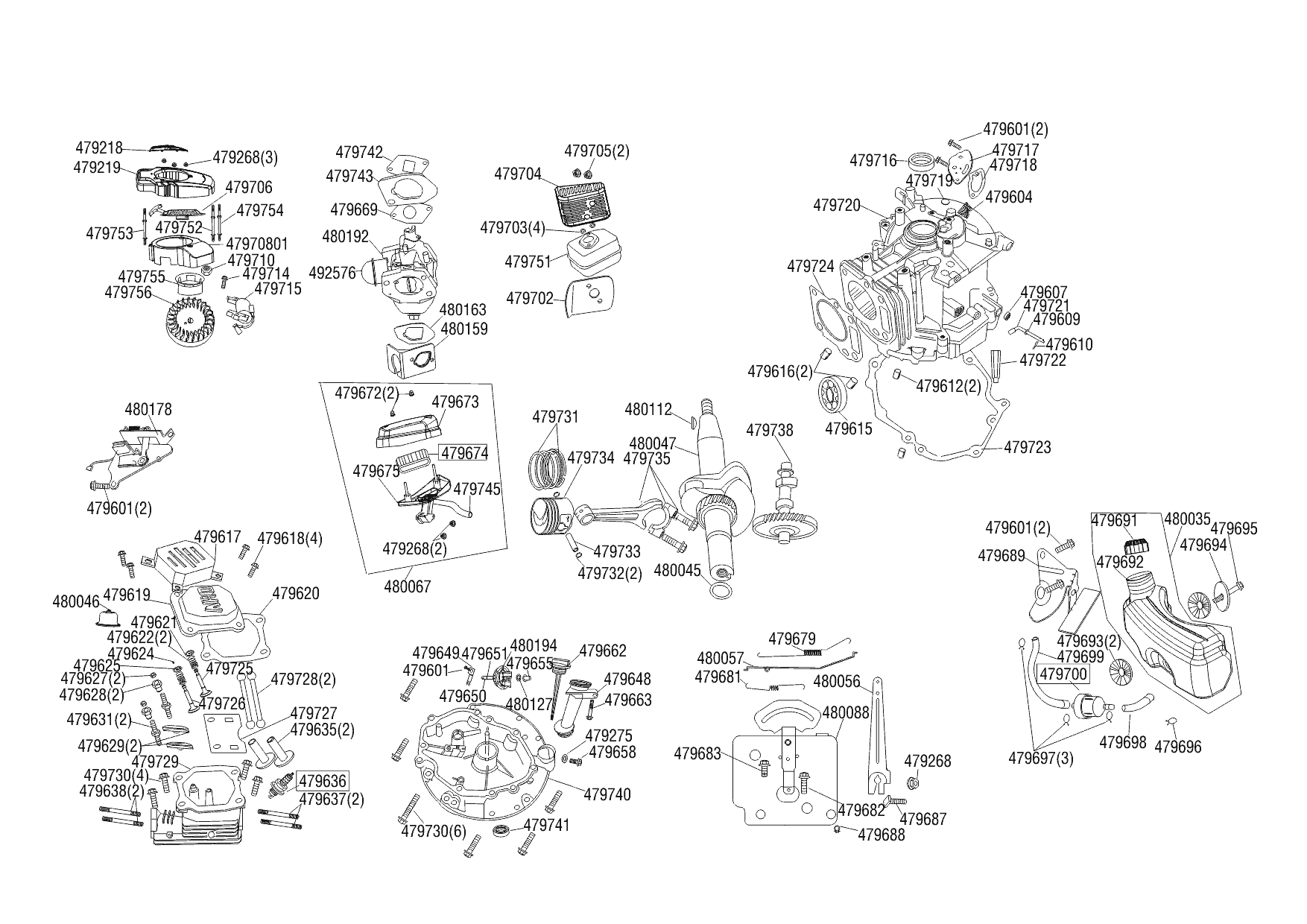 1 |  Art. Nr.: 480531 AL-KO BENZINMOTOR TEC 165  | МАГНЕТО - МАХОВИК - ПОРШЕНЬ - КОЛЕНВАЛ - КОЛЬЦА - ШАТУН - СТАРТЕР - ЦИЛИНДР  - КАРБЮРАТОР